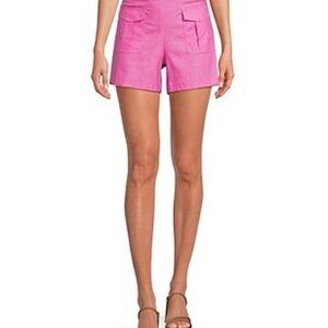 Trina Turk Womens Barbonici Linen-Blend Short Piazza Pink Sz 4